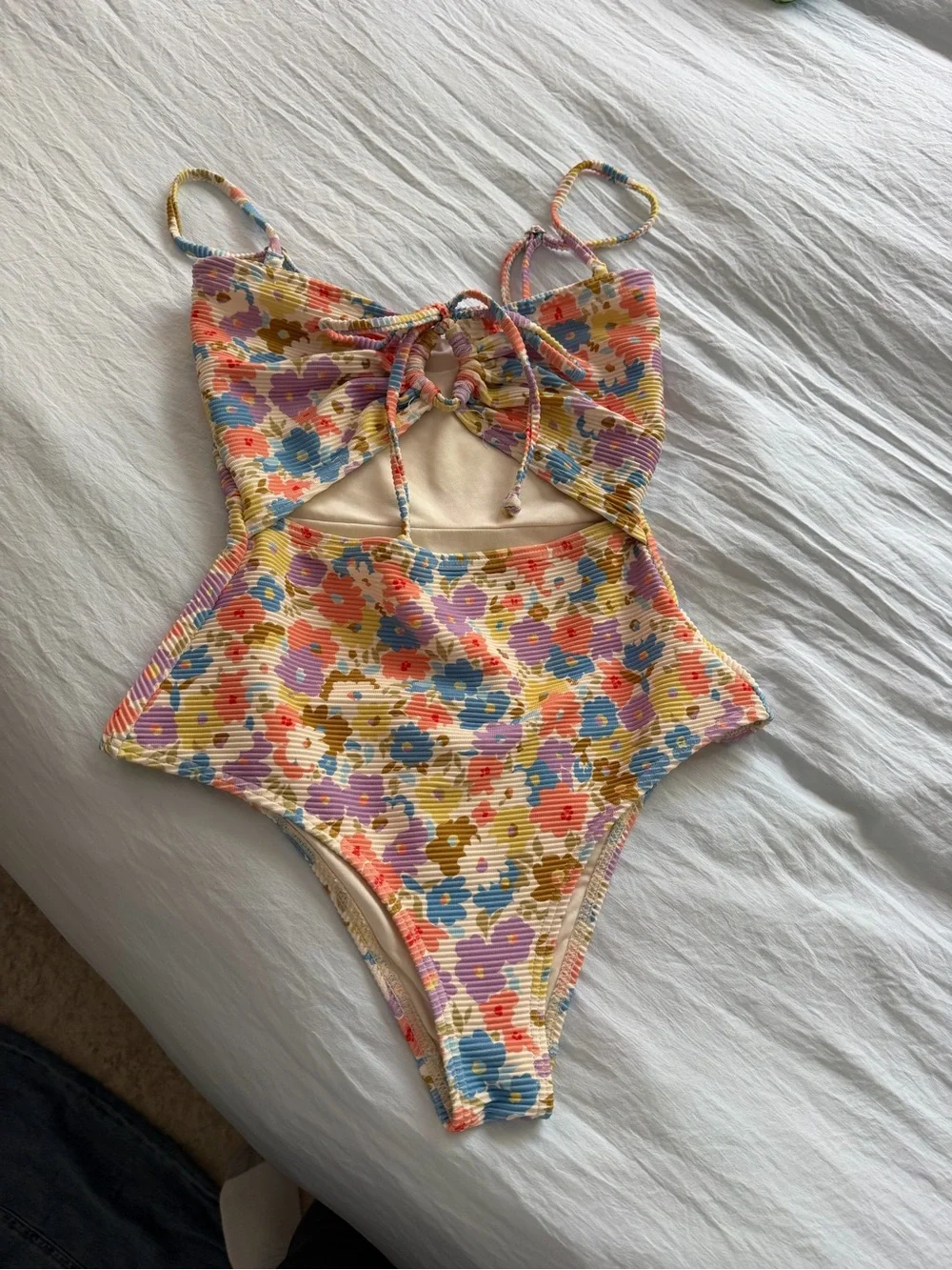 Billabong one piece cut out swimsuit pastel floral S